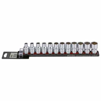 Socket set 1/2 ", 12-side 12-piece on rail