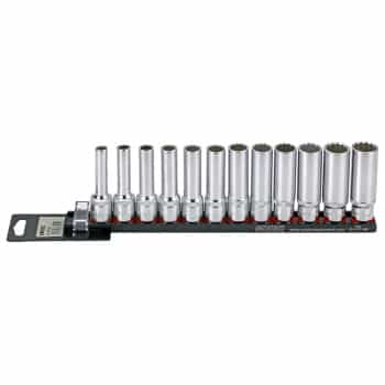 Socket set 1/2 ", 12-side long 12-piece on rail