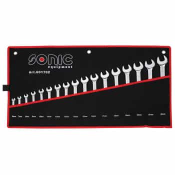 Ring spanner set in case 17 pcs.