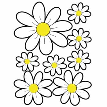 Stickersheet Flowers - white - 24,5x32,5cm