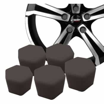 Simoni Racing Wheel Nut Caps Soft Sil - 19mm - Black - Set of 20 pieces