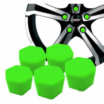 Simoni Racing Wheel Nut Caps Soft Sil - 19mm - Green - Set of 20 pieces