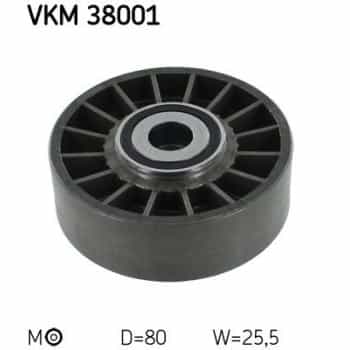 Tensioner Pulley, v-ribbed belt VKM 38001 SKF