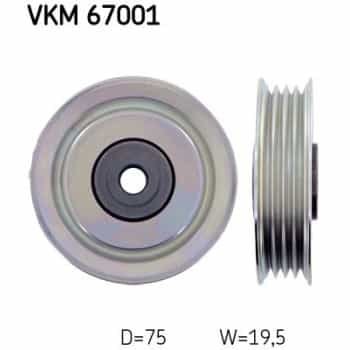 Deflection/Guide Pulley, v-ribbed belt VKM 67001 SKF