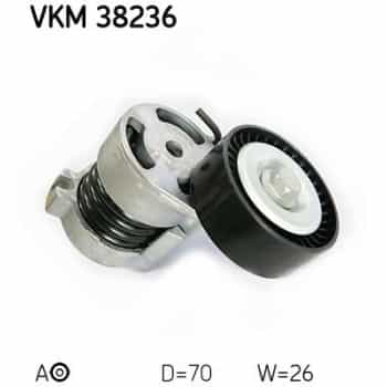Tensioner Pulley, v-ribbed belt VKM 38236 SKF