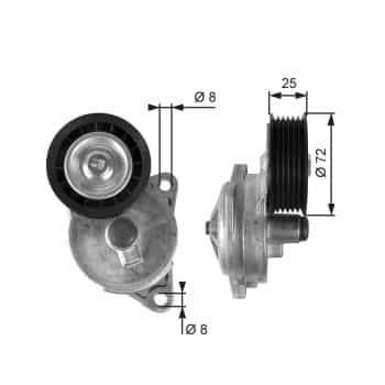 Tensioner Pulley, v-ribbed belt DriveAlign® T38188 Gates