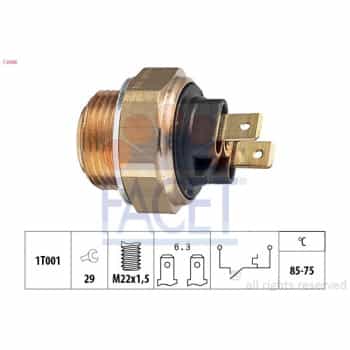 Temperature Switch, radiator fan Made in Italy - OE Equivalent 7.5008 Facet