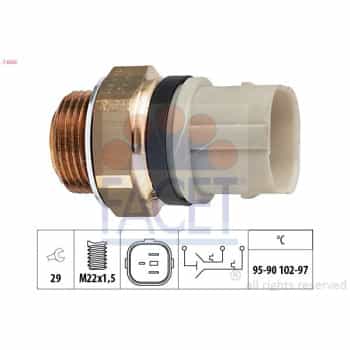 Temperature Switch, radiator fan Made in Italy - OE Equivalent 7.5652 Facet