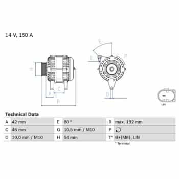 Alternator 0 986 084 230 Bosch
