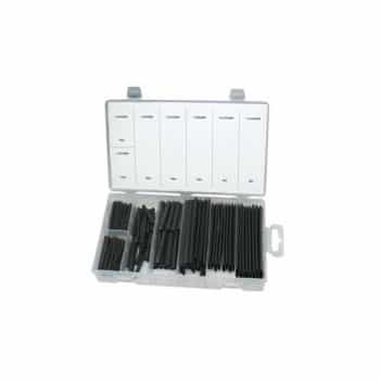 Assortment Heat Shrink Tubing Black 127 Pieces