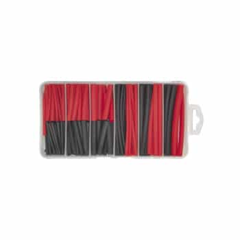 Assortment Heat Shrink Tubing Black/Red 127 Pieces