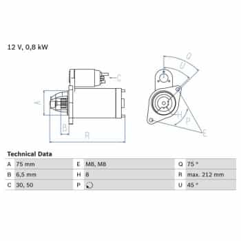 Starter 0 986 014 371 Bosch