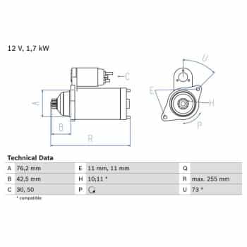 Starter 0 986 020 280 Bosch