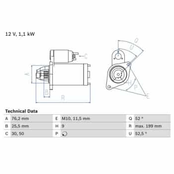 Starter 0 986 021 500 Bosch