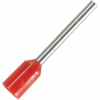 Wire end sleeve for cable size: 1.5 mm² with red insulation