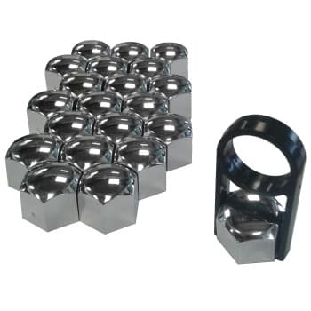 Universal wheel nut caps chrome plastic 19mm