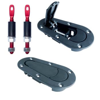 Simoni Racing Set universal bonnet hooks / pins - Quick Release - ABS / Aluminum