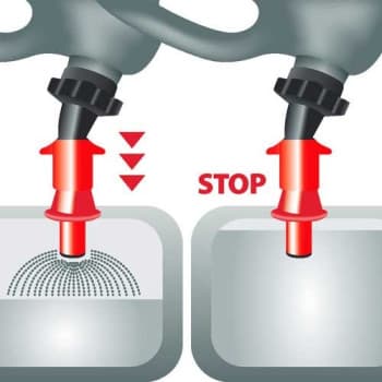 Pouring spout car stop