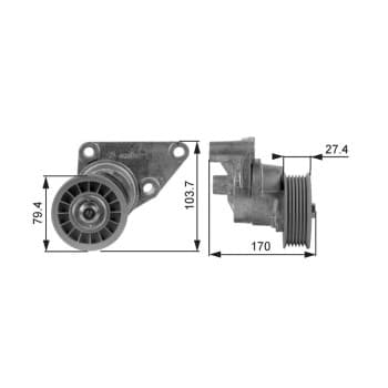 Tensioner Pulley, v-ribbed belt DriveAlign® T38158 Gates