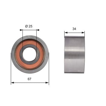 Deflection/Guide Pulley, timing belt PowerGrip® T41178 Gates