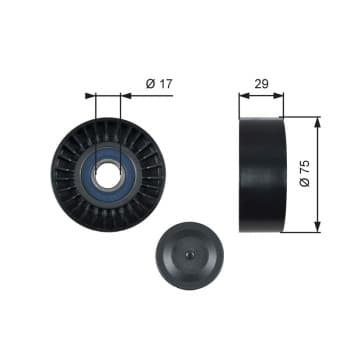 Deflection/Guide Pulley, v-ribbed belt DriveAlign® T36462 Gates