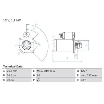 Starter 0 986 017 060 Bosch