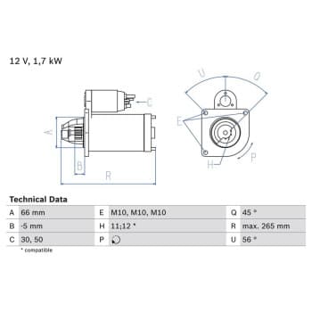 Starter 0 986 013 240 Bosch