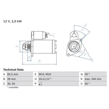 Starter 0 986 017 260 Bosch