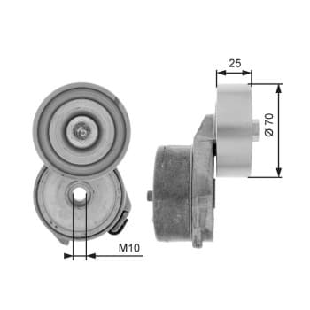 Belt tensioner, Poly V-belt T38656 Gates