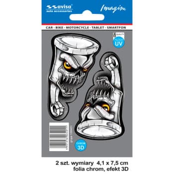 AutoTattoo Sticker Angry Valves 3D Chrome - 4,1 x 7,5 cm